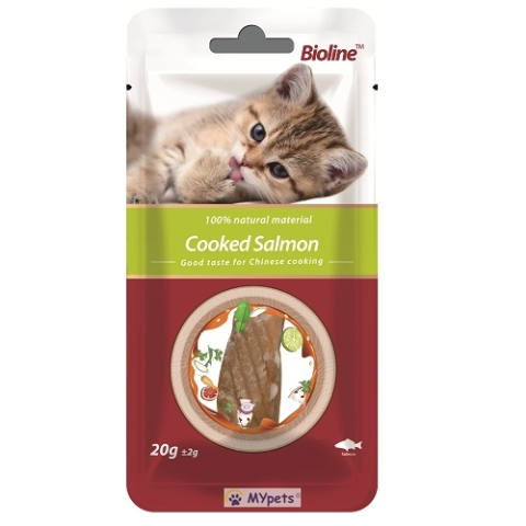 BIOLINE CAT TREATS-COOKED SALMON BREASTS 20G