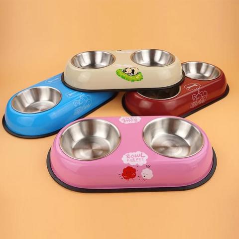 Double Pet Bowl Stainless Steel- 15cm X 2